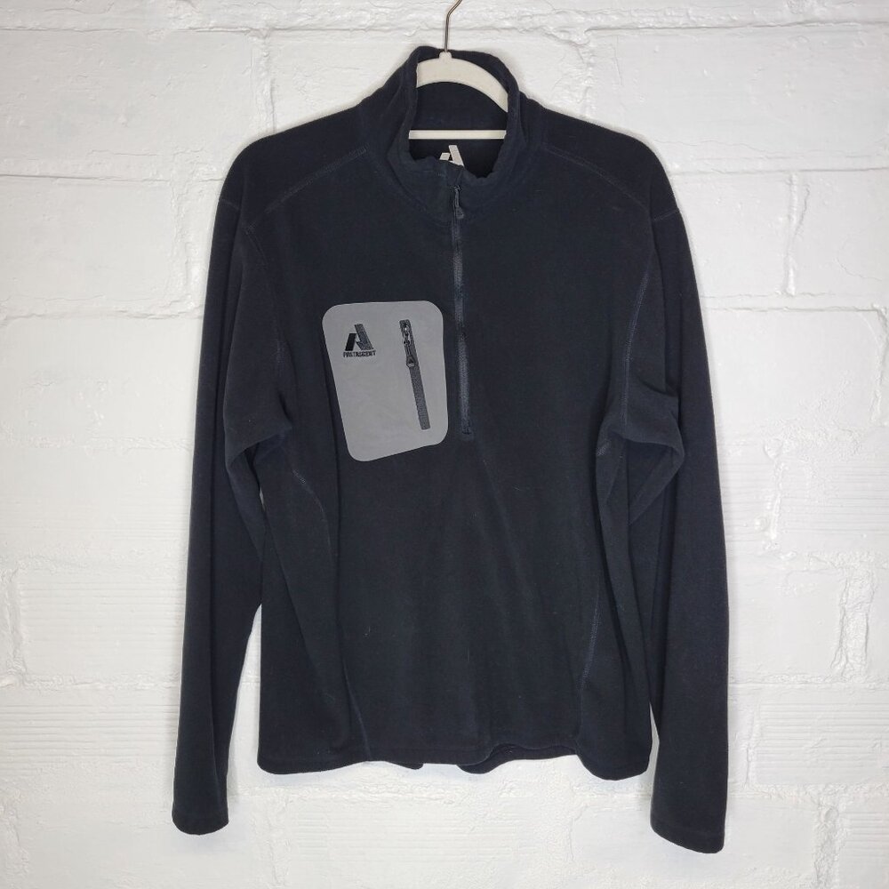 Eddie Bauer First Ascent Men's Large Fleece Pullover 1/2 Zip Black